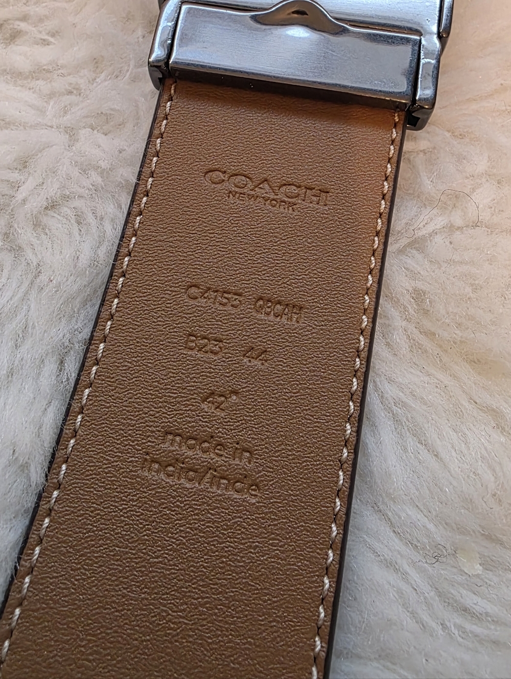 Coach Rainbow Pride Signature Reversible Belt Leather Chalk Multi 42 C4153 NWOT - Picture 4 of 9